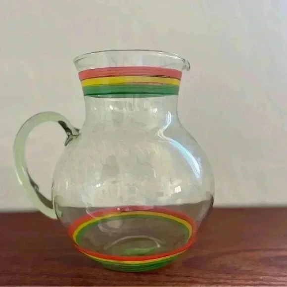 Vintage Hand Blown Glass Orange Juice Pitcher - Picture 1 of 4